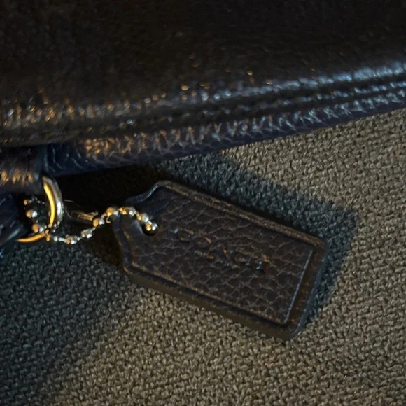 Coach Dark Navy Metalic Textured Leather Wristlet - Picture 7 of 8